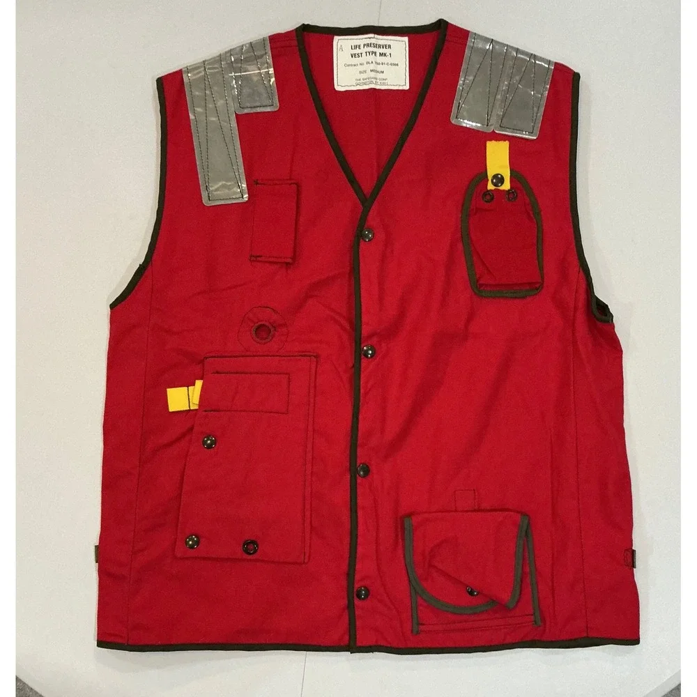 1991 VTG Safegard Corp Life Preserver Vest Mens M Red Collectible Rare